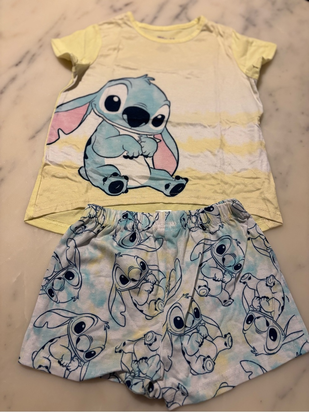 Cat & Jack Yellow and Blue Stitch Two-Piece Pajama Set